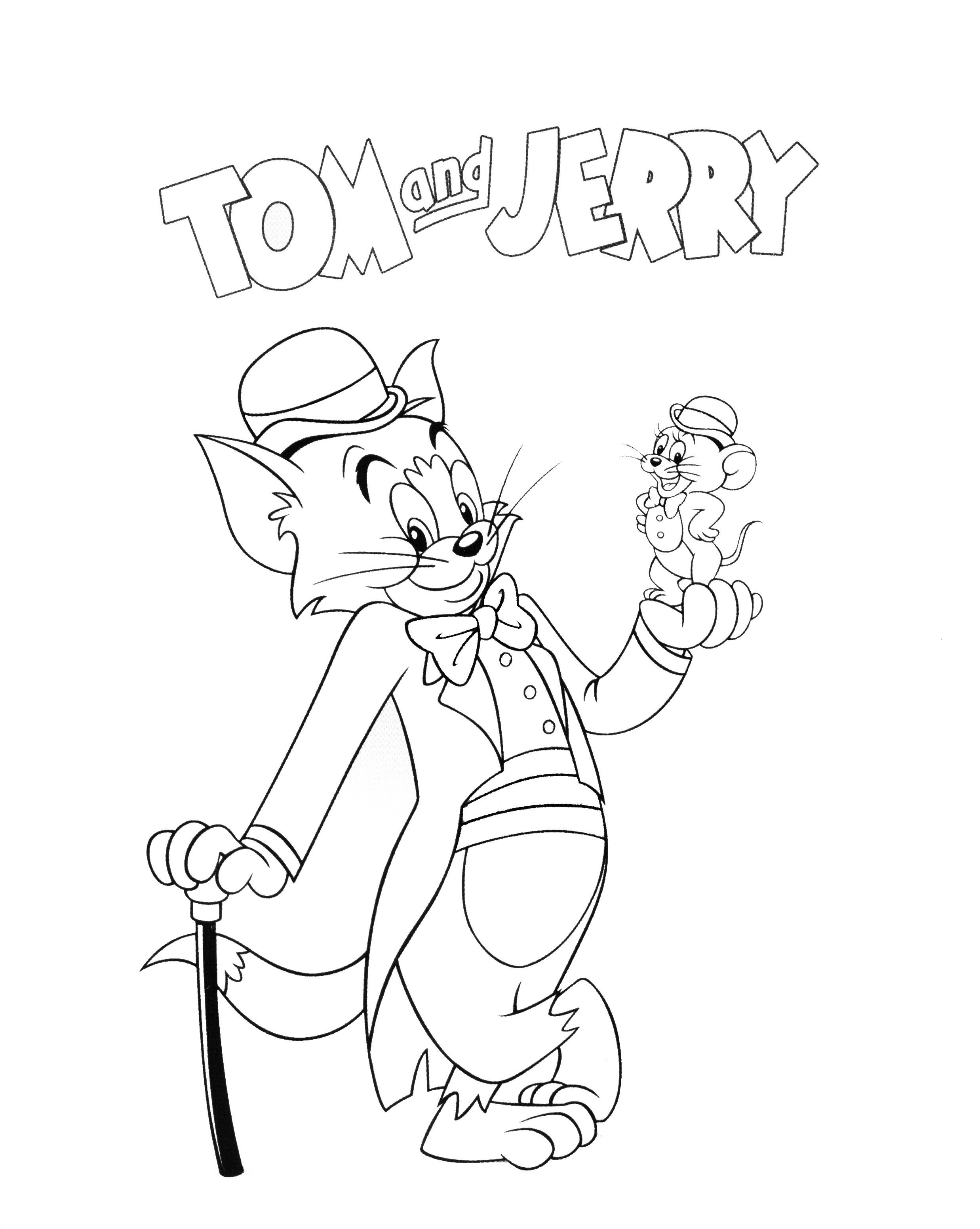 Tom et Jerry  Coloriage Tom et Jerry gratuit à imprimer et colorier