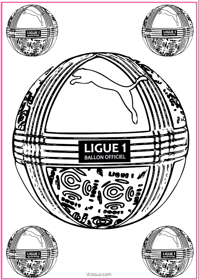 Coloriage ballon foot officiel ligue 1 à imprimer