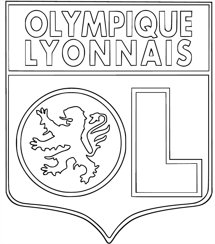Blason OL Coloriage Ol Olympique Lyonnais   imprimer