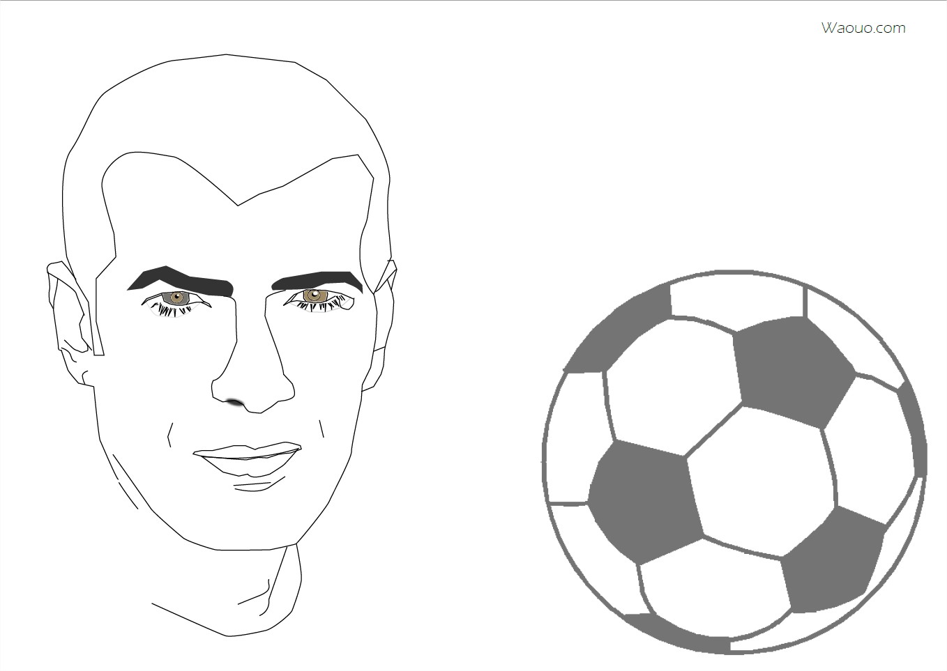 Zidane Coloriage gratuit Zinedine Zidane   imprimer et colorier