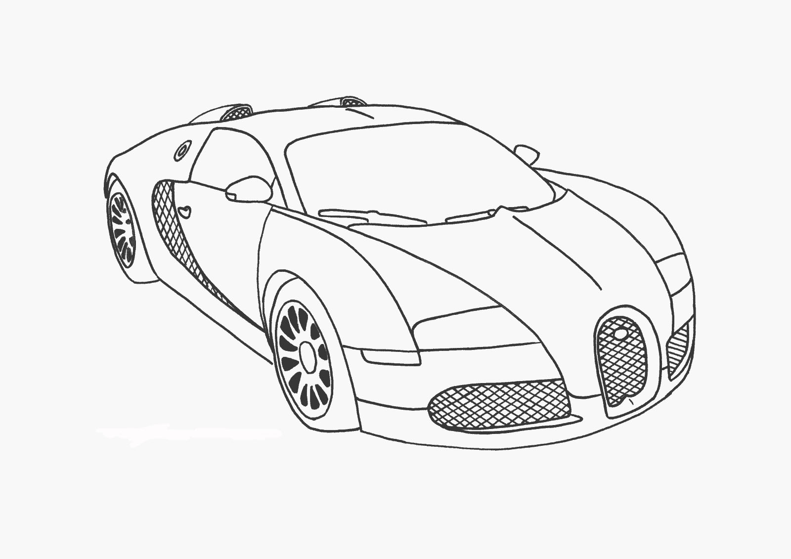 Coloriage Voiture De Sport Bugatti Veyron A Imprimer Et Colorier