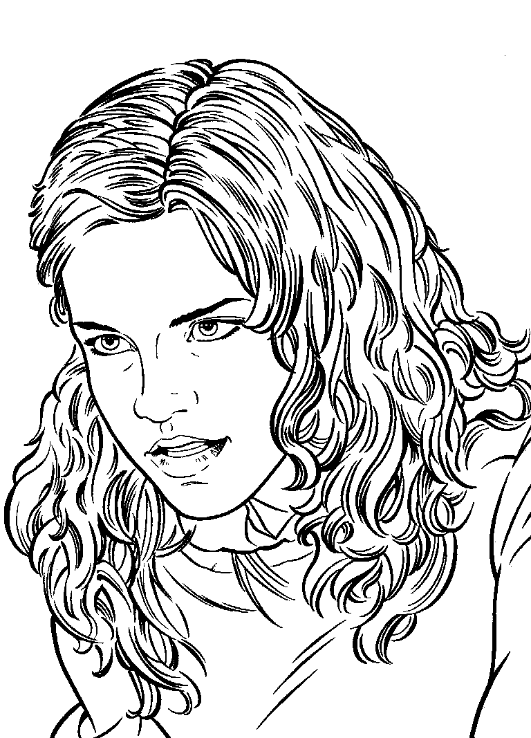 Coloriage du visage Hermione Granger   imprimer et colorier
