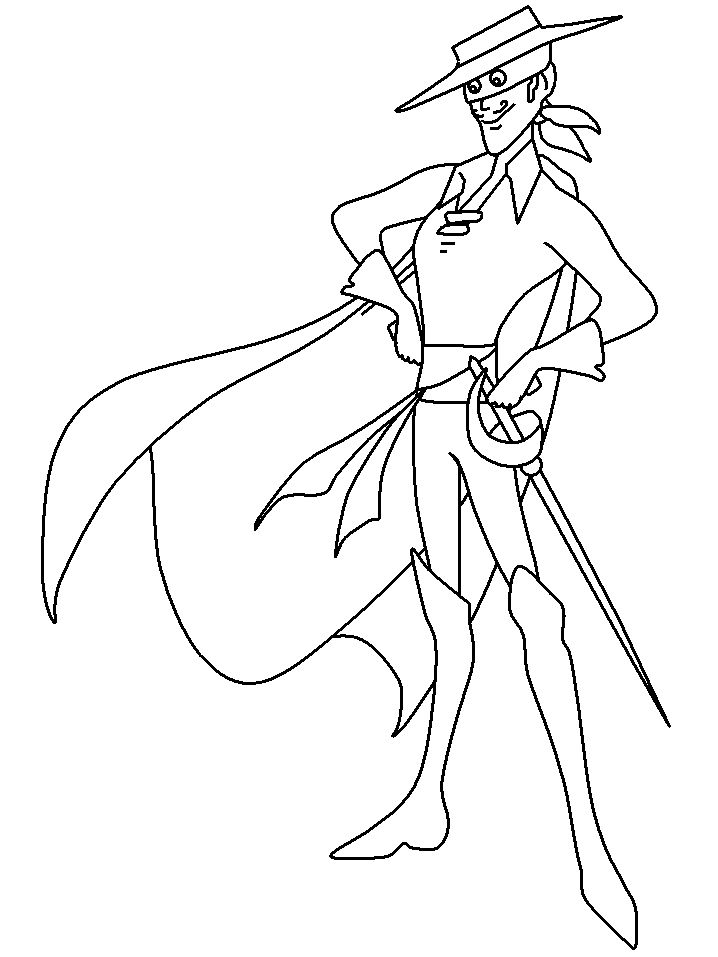 Coloriage du héros Zorro à imprimer et colorier