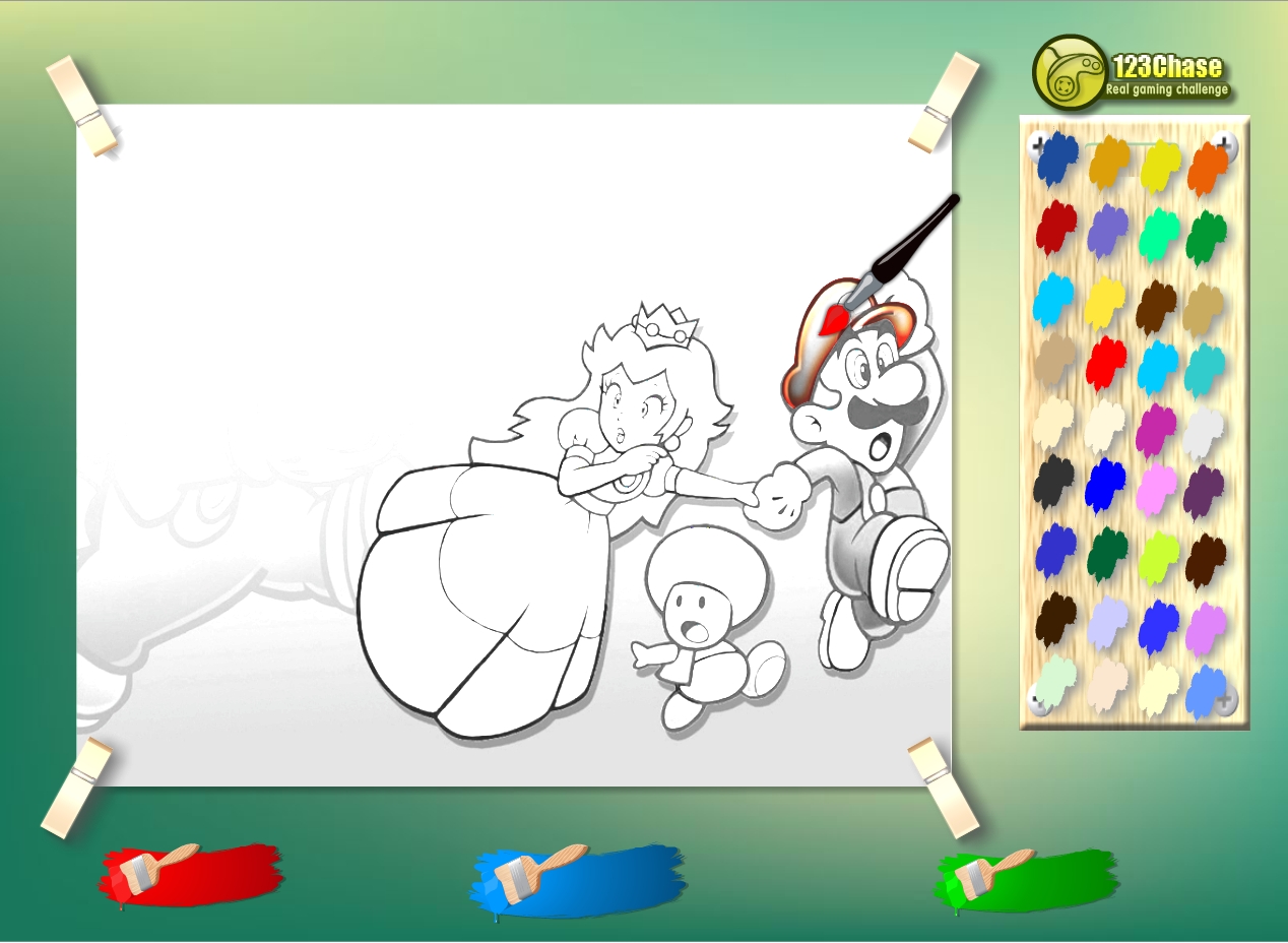 Jeu coloriage Luigi Peach