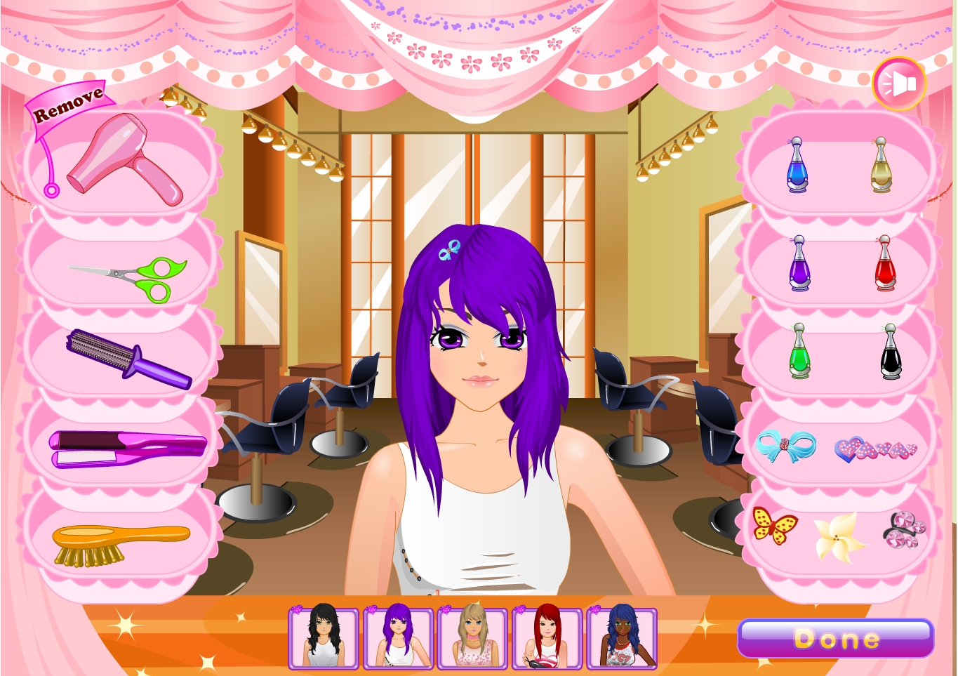 Jeu salon de coiffure Eva gratuit en ligne