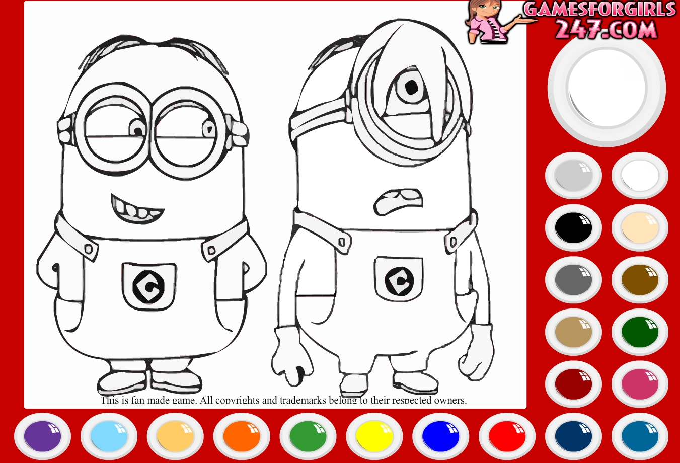 Coloriage jeu minions