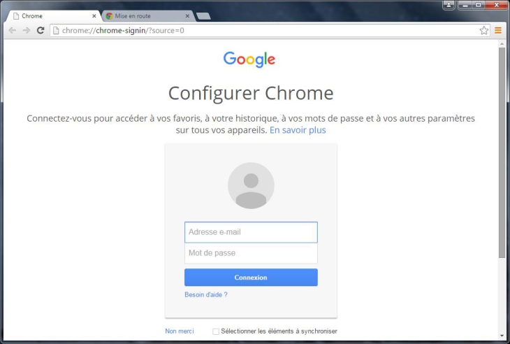 chrome cliquez une fois l'installateur