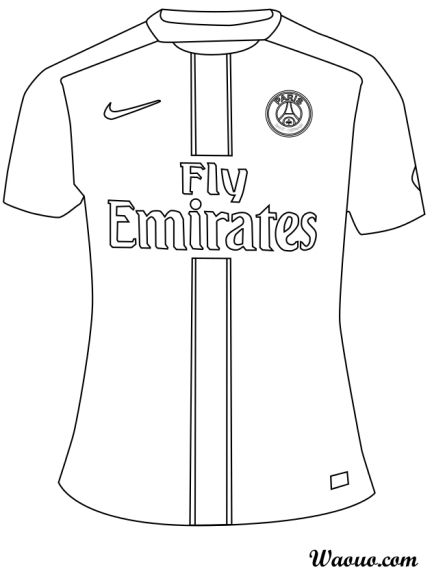 Coloriage maillot du PSG à imprimer et colorier