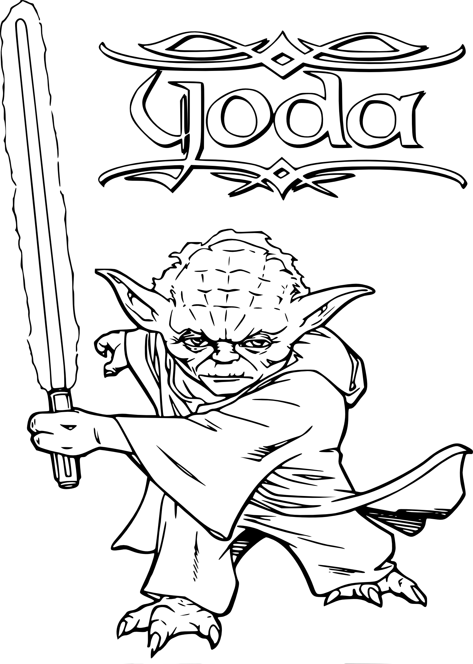 yoda with a lightsabre coloring pages - photo #2