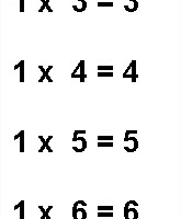 Multiplication Table de 1