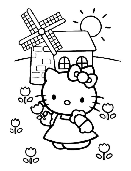 Dibujo de Hola Kitty para colorear