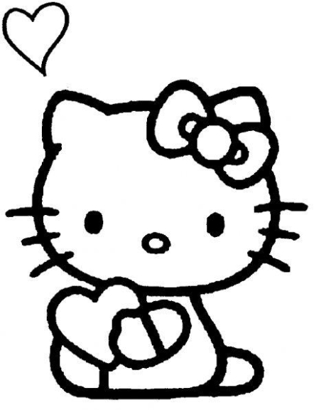 coloriage hello kitty coeur