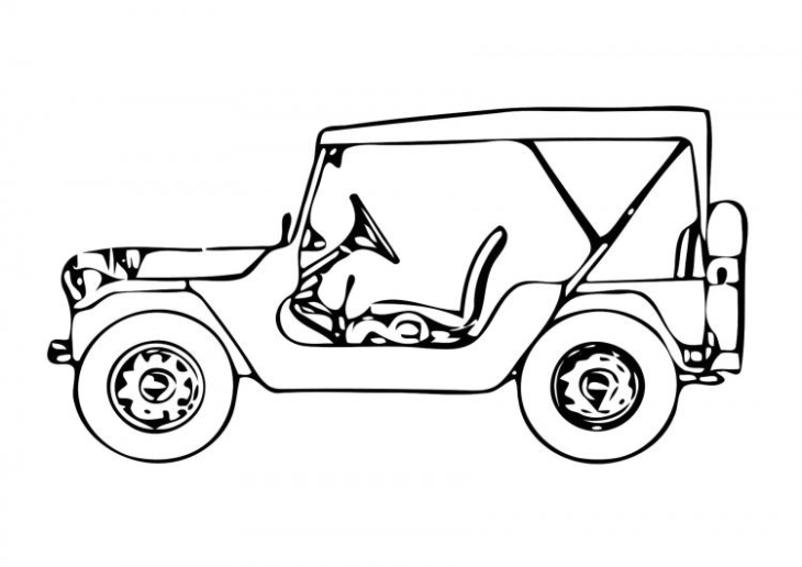 Dibujo de coche jeep para colorear