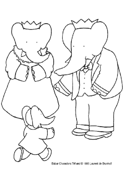 coloriage de babar