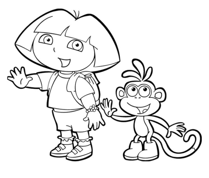 Dibujo de Dora para colorear