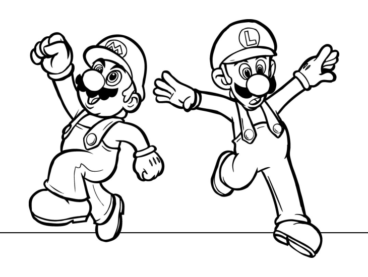 Dibujo de Mario y Luigi para colorear