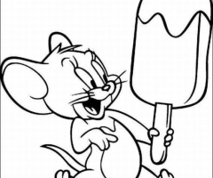 Coloriage Jerry avec une glace