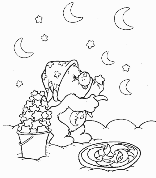 Blue care bear coloring page