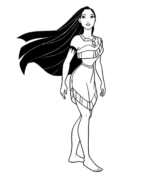 Dibujo de Pocahontas para colorear