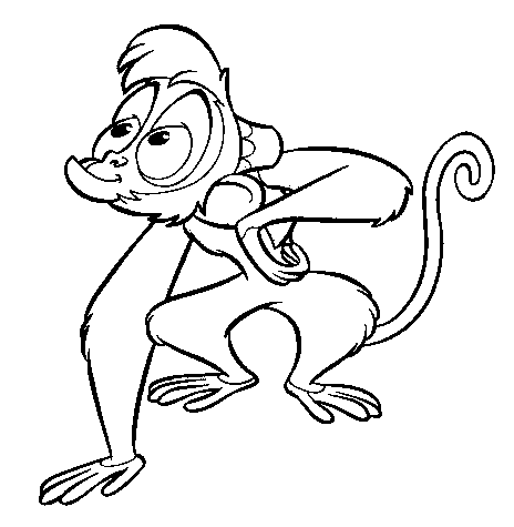 Abu Free coloring Abu in Aladdin to print