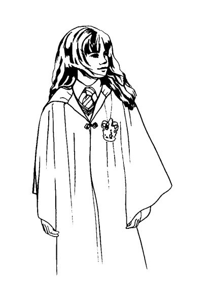 Coloring page hermione granger costume