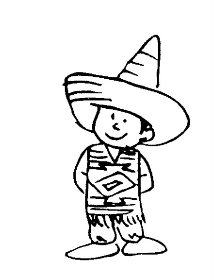 Coloriage enfant mexicain