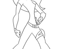 Coloriage Kim Possible héroine