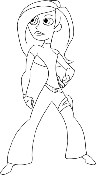 Desenho para colorir Kim Possible heroína 