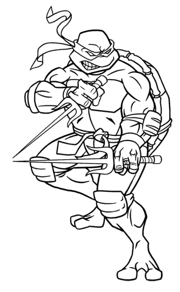 Dibujo Para Colorear De La Tortuga Ninja De Rafael