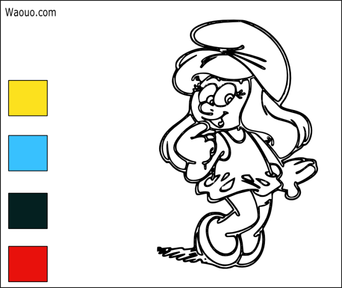 Smurfette coloring page