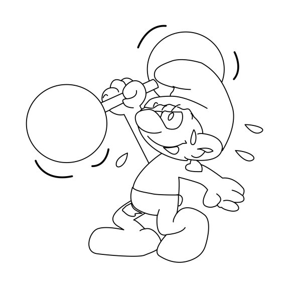 Sporty Smurf coloring page