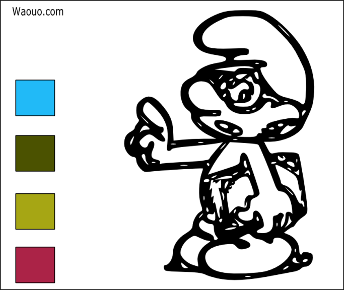 Coloring Smurf with Glasses