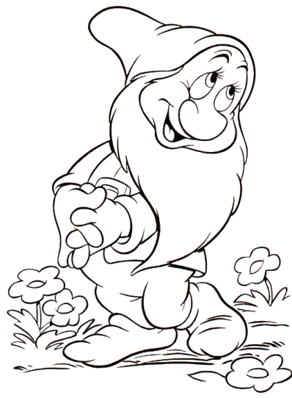 Shy dwarf coloring page