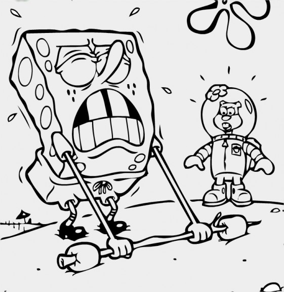 SpongeBob Coloring Page Bodybuilding