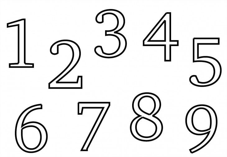 Coloring numbers 1 to 9