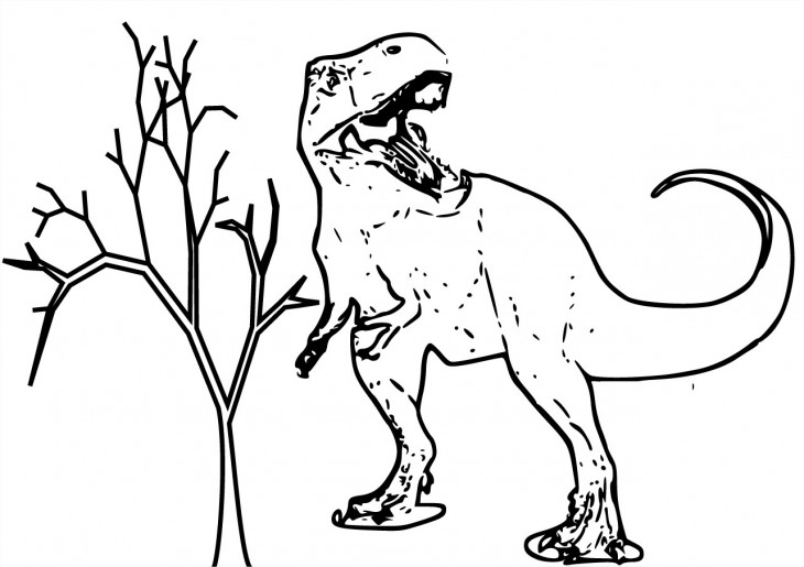 Coloriage dinosaure tyrannosaure