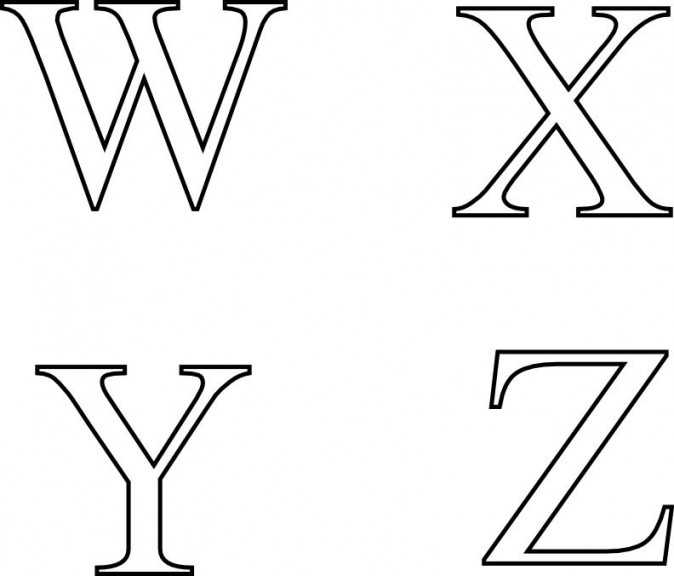 WからZまでの文字を着色する