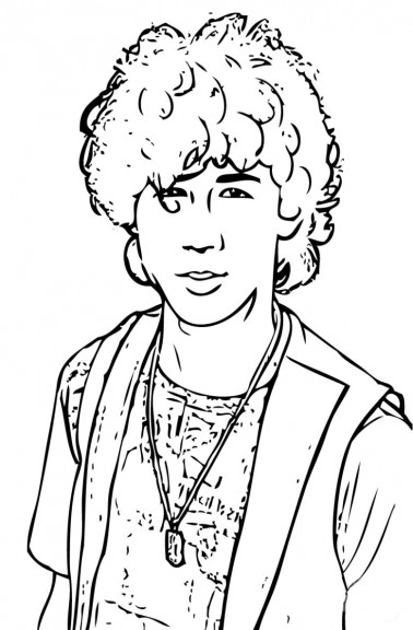 Nick Jonas Página para colorear