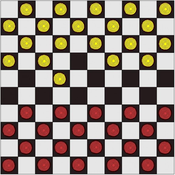 Move a checkers game pawn