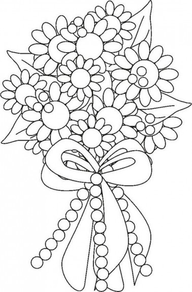 Bouquet of flowers: Flower coloring page to print and color