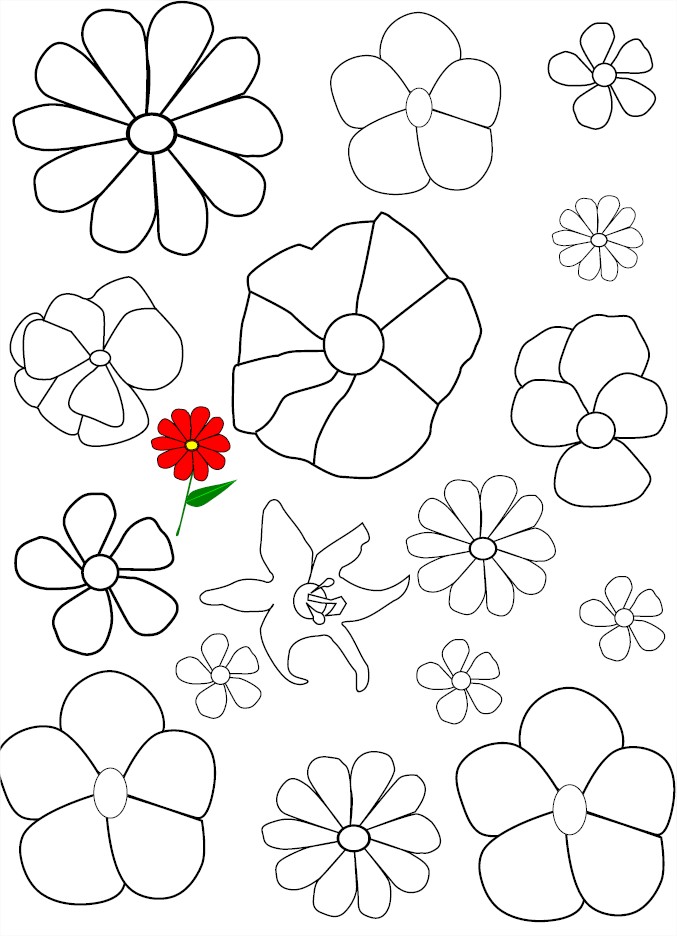 Free flower coloring page to print and color