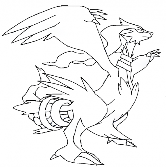 Dibujo de Reshiram Legendario para colorear