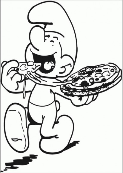 Baker smurf coloring page