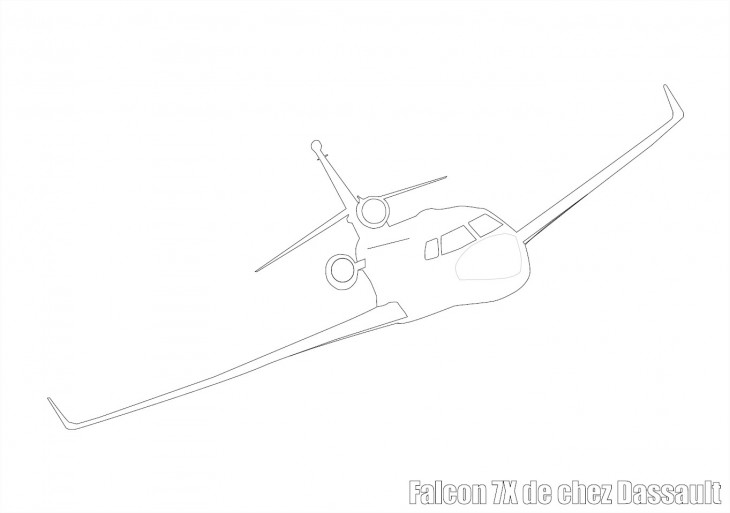 Avión Falcon para colorear 7x