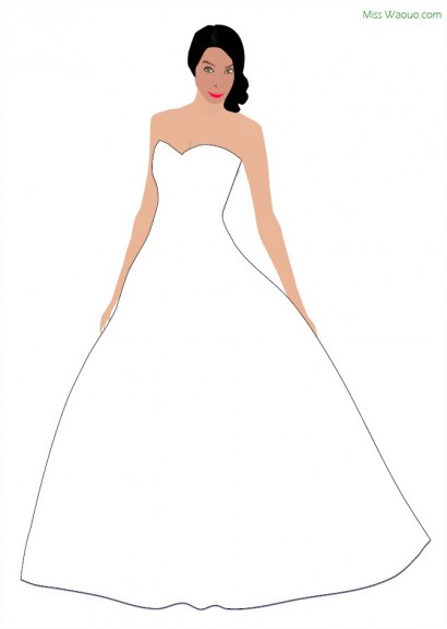 Miss and dress coloring page