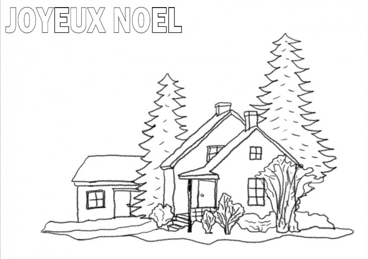 noel coloriage paysage