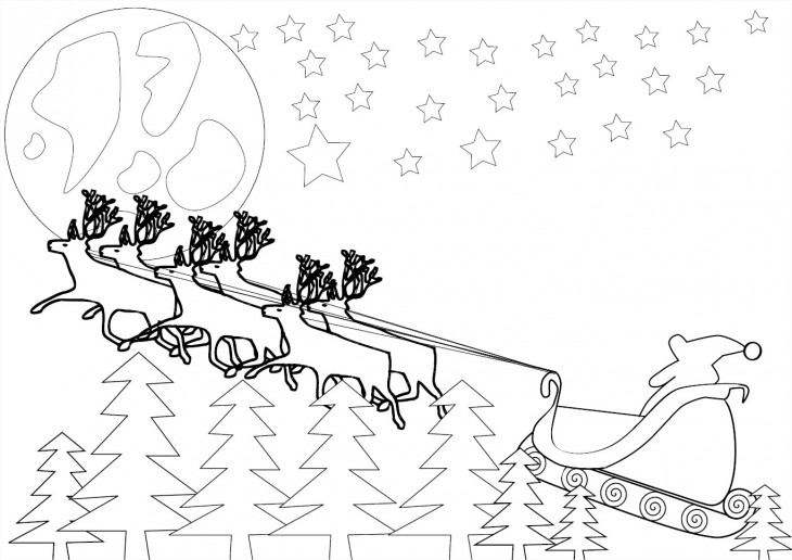 Santa reindeer coloring page