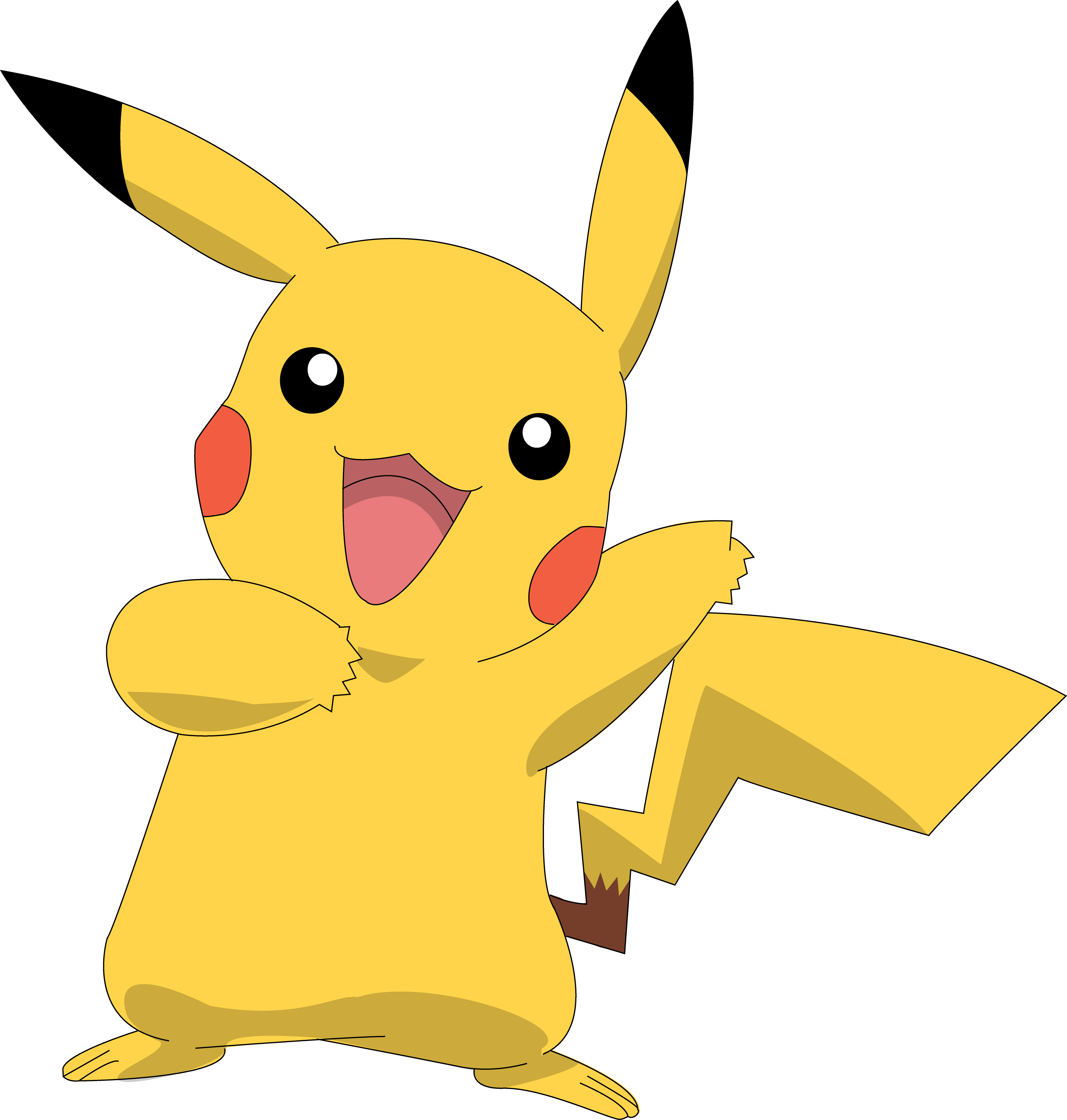 Coloriage Pikachu heureux gratuit à imprimer et colorier