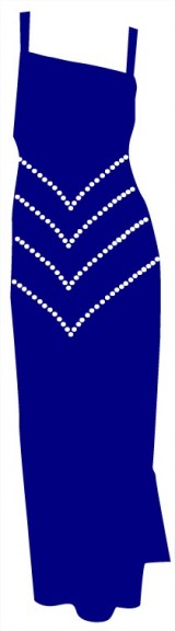 Blaues Kleid zum Ausschneiden 