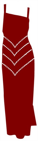 Rotes Kleid zum Ausschneiden